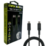 MAXMOBILE DATA KABEL TYPE C-TYPE C UDC3028 KEVLAR BLACK QC 3A 1m