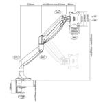 Roline VALUE stolni pneumatski nosač monitora, 5 spojeva, Pivot, nosivost 9kg2