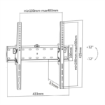 Roline VALUE zidni nosač za TV 32-55, podesivi nagib, nosivost 40kg, crni