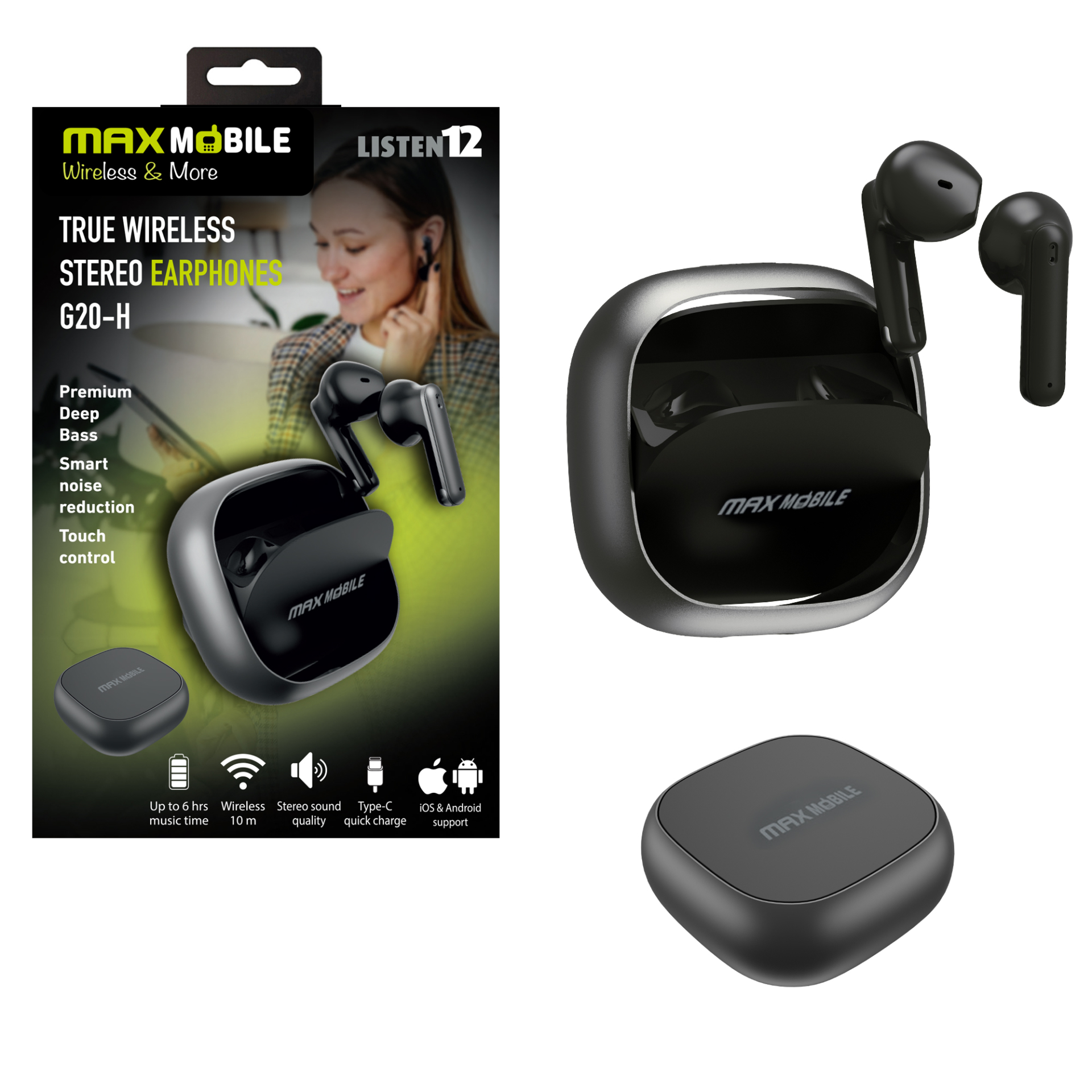 MM SLUŠALICE BLUETOOTH TWS G20-H BL